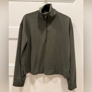 Athleta Olive Green Half Zip Pullover Sweatshirt Women’s Medium